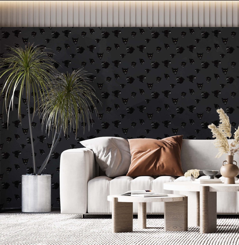 Black Panther Wallpaper, Panther Wall Mural, Dark Wallpaper, Peel Stick