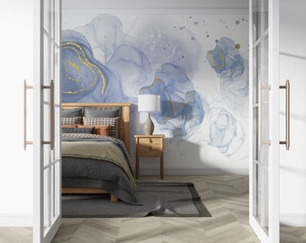 Modern wallpaper, peel and stick removable wallpaper, abstract wall mural