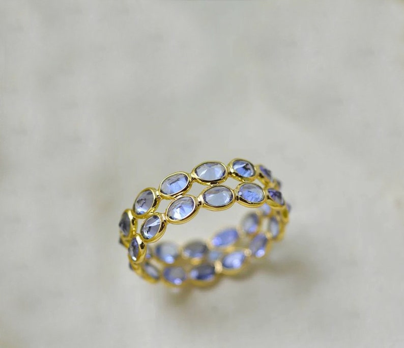 Natural Tanzanite Engagement Ring, Bezel Setting Wedding Band, 18K Gold Finish Tanzanite Ring, December Birthstone Ring, shops Anniversary Ring