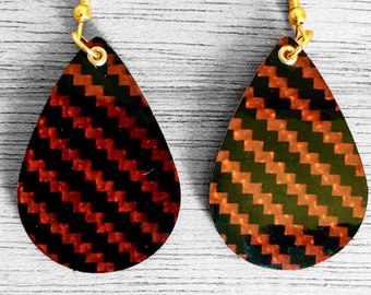 Reflective Halloween Earrings - Orange and Black