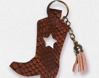 cowboy boot keychain, boot zipper charm, purse accessory, backpack accessory