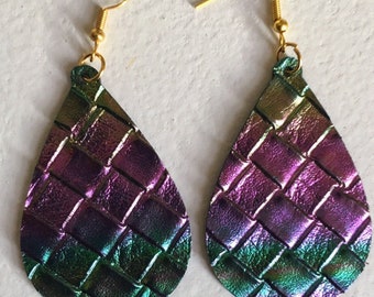 Women’s Mardi Gras cork earrings, Mardi Gras earrings