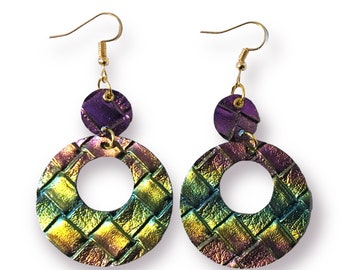 Mardi Gras costume jewelry for women, Mardi Gras earrings, Statement earrings