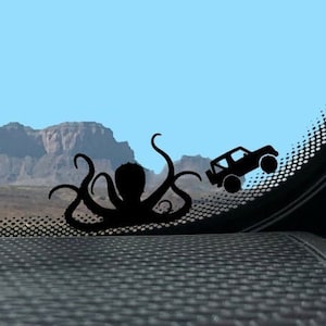 Tiny Kraken Chasing 2 Door Car Decals