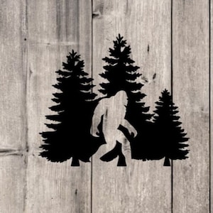 Bigfoot in Forest Car Decal