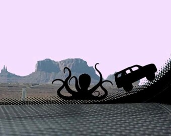 Tiny Kraken Chasing SUV Car Decal