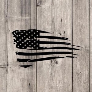 Distressed American Flag Car Decal