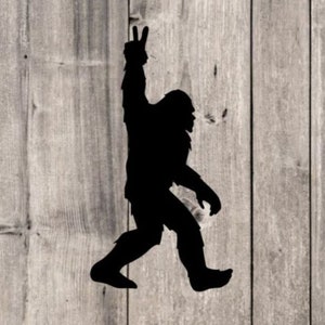 Bigfoot Peace Car Decal