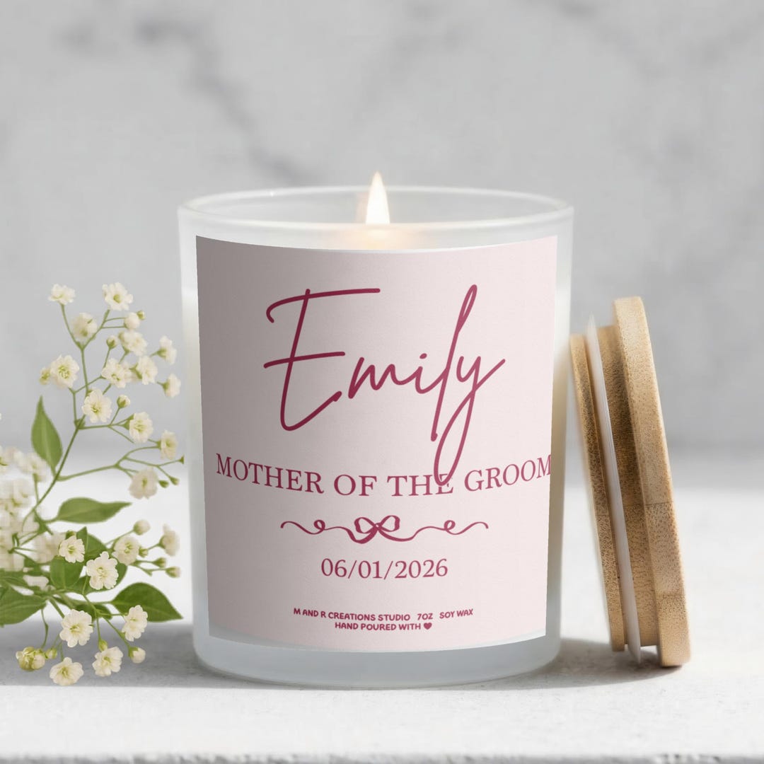 Personalized Mother of the Groom Soy Wax Candle | Wedding Gift for Mom ...