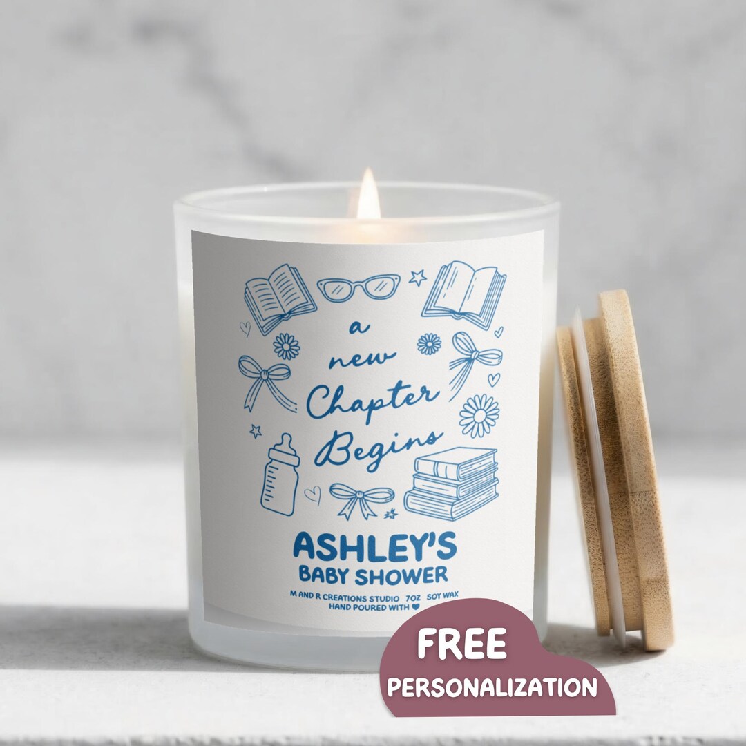 Personalized Baby Shower Candle Favors | Custom Name Soy Wax Keepsake ...