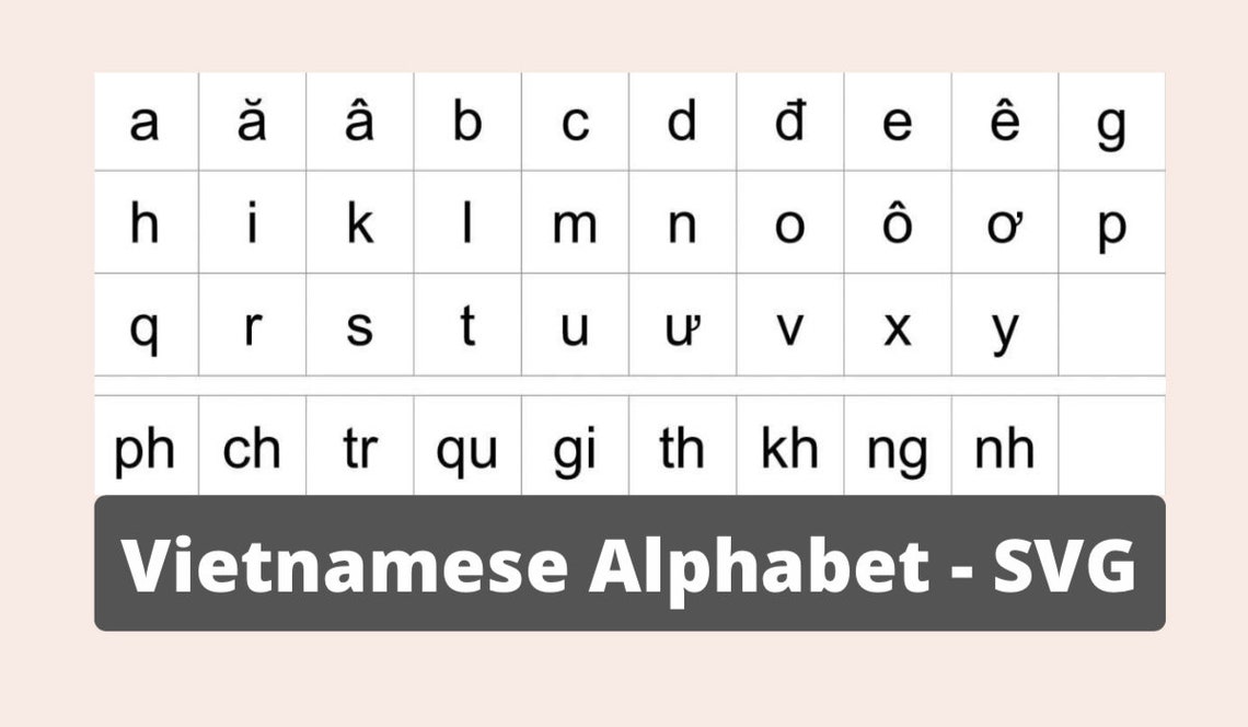 Vietnamese Alphabet SVG Etsy