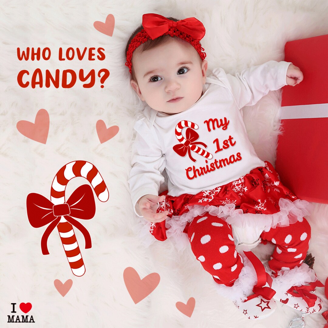 First Christmas Outfit Baby Girl , Baby Girl First Christmas , My First