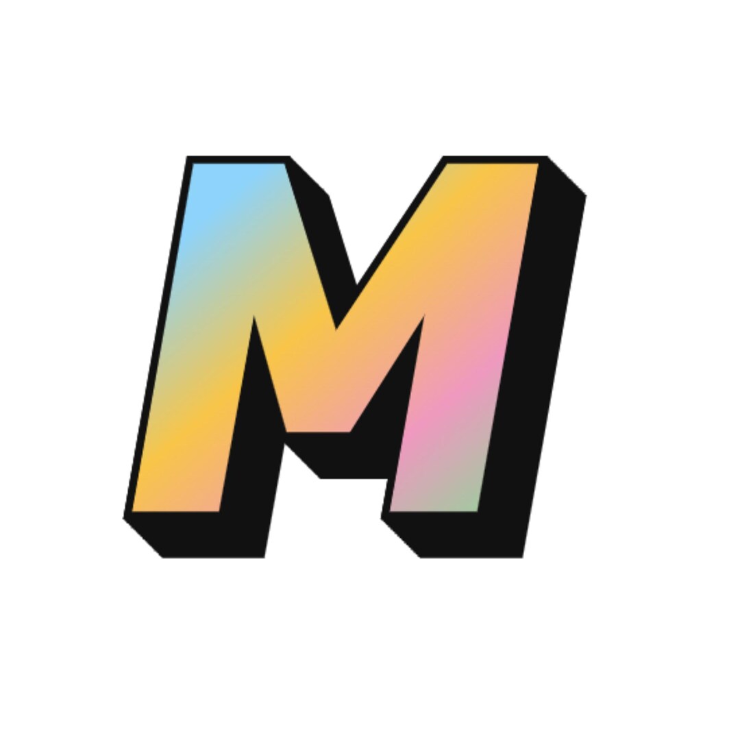 M Lettering Pastel Pastel Rainbow Letter M Clipart – Bold Shadow PNG (digital Download) - Etsy