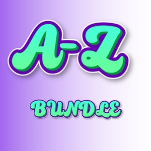 3D Teal Blue Gradient Mesh A-Z Letters Bundle Transparent Clipart. Digital Download.