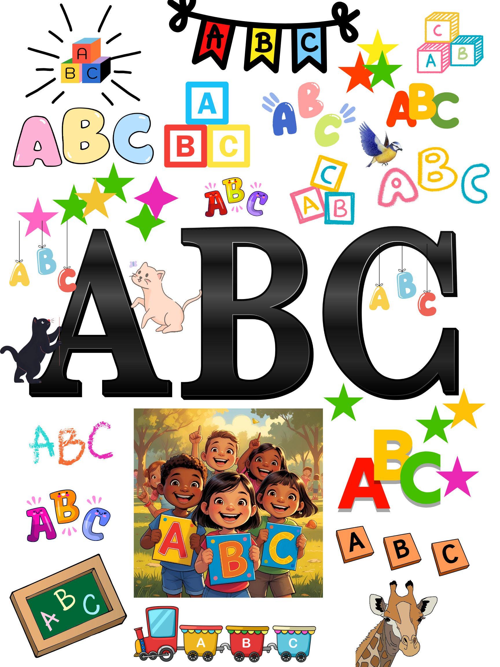 ABC Graphic Art Digital Download Jpeg - Etsy