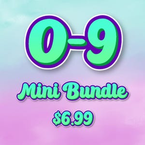 3D tropical Mesh Numbers 0- 9 Separate PNGs Mini Bundle Transparent Clipart.