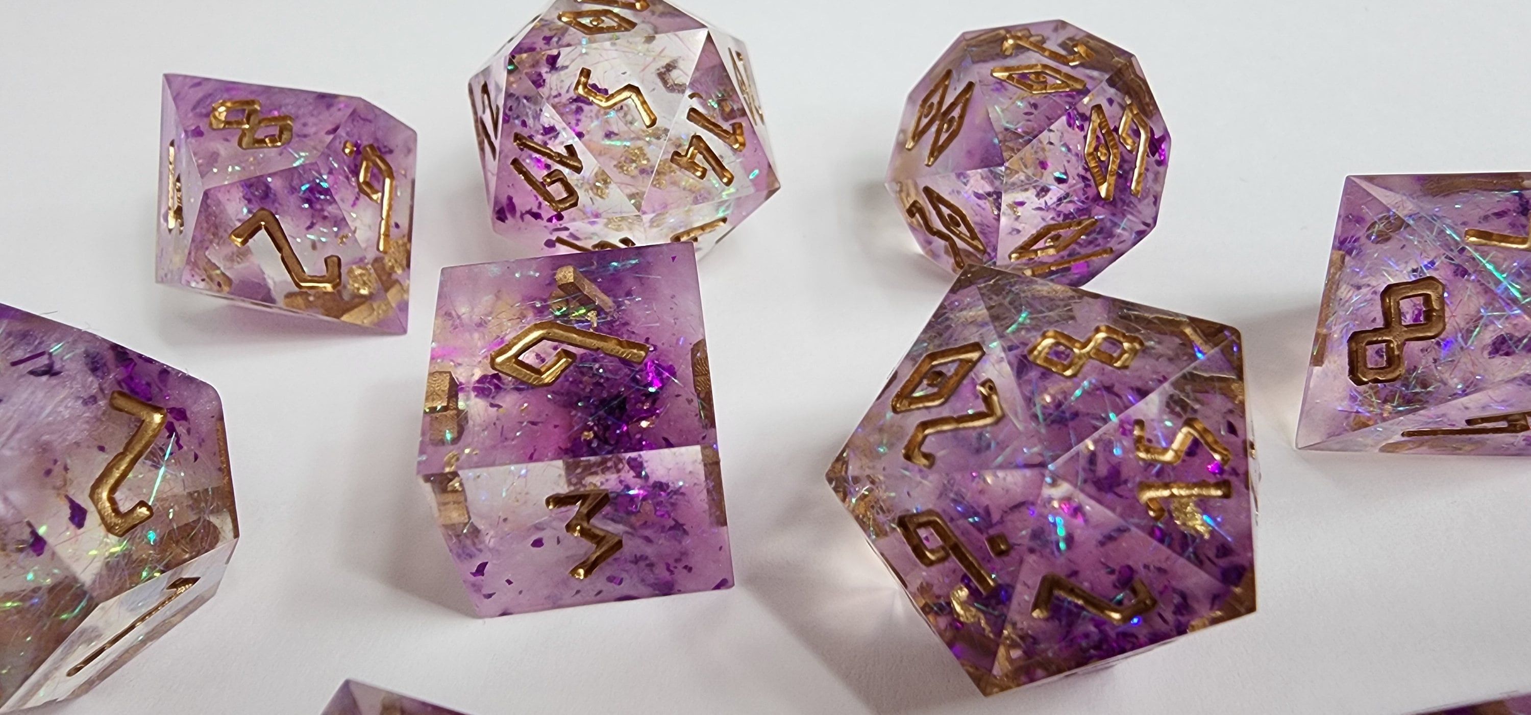 Handmade Resin Art 9-piece Dice Set for Dnd D&D Dungeons and Dragons ...