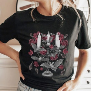 Bat Shirt Whimsigothic Dark Academia Shirt Cute Bat Goblincore Shirt Vampire Shirt Alt Clothes Witchy Stuff Witchy Clothes Dark Cottagecore