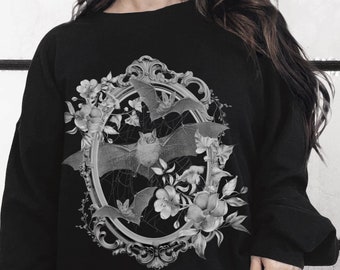 Bat Shirt Fairy Grunge Vampire Bat Whimsigoth Clothing Fairycore Top Witchy Stuff Alt Clothes Vulture Culture Dark Coquette Bat Sweatshirt
