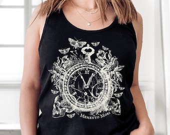 Memento Mori Moth Tank Goth Tank Top Goblincore Clothing Gothic Moth Shirt Witchy Tank Top Dark Cottagecore Witchy Clothing Mall Goth