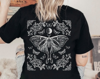 Luna Moth Goblincore Shirt Celestial Moth Insect Shirt Moth T Shirt Witchy Clothing Grunge Fairycore Goblincore Clothing Dark Cottagecore