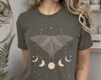 Luna Moth Goblincore Shirt Celestial Moth Insect Shirt Moth T Shirt Witchy Clothing Grunge Fairycore Goblincore Clothing Dark Cottagecore