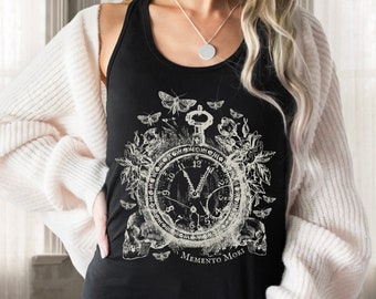 Memento Mori Moth Tank Goth Tank Top Goblincore Clothing Gothic Moth Shirt Witchy Tank Top Dark Cottagecore Witchy Clothing Mall Goth