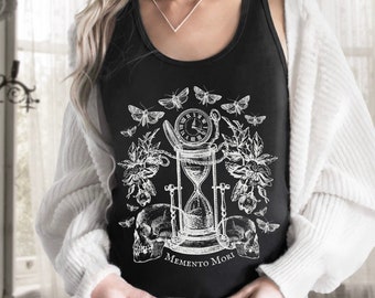 Memento Mori Moth Tank Goth Tank Top Goblincore Clothing Gothic Moth Shirt Witchy Tank Top Dark Cottagecore Witchy Clothing Mall Goth