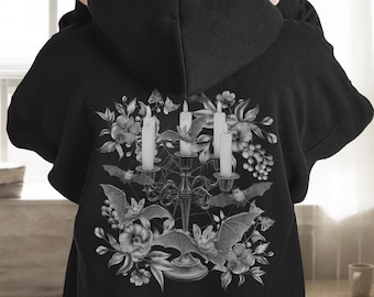 Witchy Hoodie Spooky Hoodie Bat Sweatshirt Edgy Hoodie Witch Hoodie Goblincore Hoodie Goth Hoodie Whimsigoth Romantic Goth Alt Hoodie