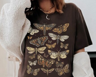 Moth Shirt Goblincore Clothing Moth Tshirt Death Head Moth Fairy Grunge Shirt Dark Academia Shirt Biology Shirt Cottagecore Shirt