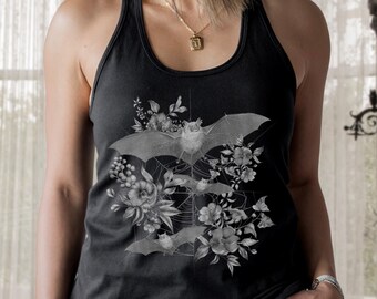 Witchy Tank Top Bat Shirt Gothic Top Witchy Clothes Cute Bat Cottagecore Tank Top Dark Cottagecore Dark Academia Shirt Vampire Aesthetic