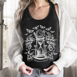 Memento Mori Moth Tank Goth Tank Top Goblincore Clothing Gothic Moth Shirt Witchy Tank Top Dark Cottagecore Witchy Clothing Mall Goth