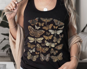 Moth Tank Goblincore Shirt Goth Tank Top Goblincore Clothing Gothic Moth Shirt Witchy Tank Top Dark Cottagecore Witchy Clothing Fairy Grunge