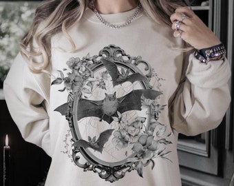 Bat Shirt Fairy Grunge Vampire Bat Whimsigoth Clothing Fairycore Top Witchy Stuff Alt Clothes Vulture Culture Dark Coquette Bat Sweatshirt