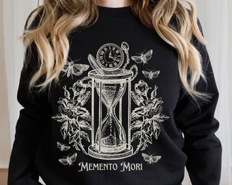 Memento Mori Dark Cottagecore Witchy Sweatshirt Moth Print Cottagecore Shirt Gothic Moth Shirt Light Academia Grunge Sweatshirt Death Moth