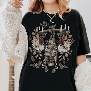 Bat Shirt Vampire Bat Dark Academia Shirt Cute Bat Goblincore Shirt Vampire Shirt Alt Clothes Witchy Stuff Witchy Clothes Dark Cottagecore