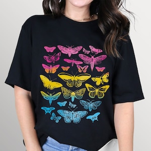 Pan Pride Pansexual Pride Moth T Shirt Discreet Pride Subtle Pride Subtle LGBTQ Pride Merch Unlabeled Pride Cottagecore Pride Pride Clothes