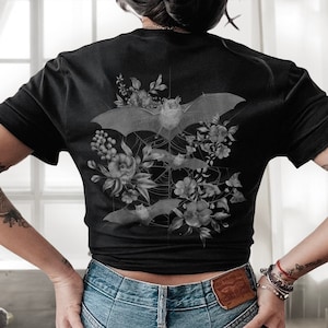 Bat Shirt Vampire Bat Dark Academia Shirt Cute Bat Goblincore Shirt Vampire Shirt Alt Clothes Witchy Stuff Witchy Clothes Dark Cottagecore