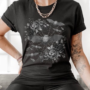 Bat Shirt Vampire Bat Dark Academia Shirt Cute Bat Goblincore Shirt Vampire Shirt Alt Clothes Witchy Stuff Witchy Clothes Dark Cottagecore