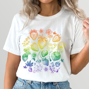 Cottagecore Pride Strawberry Shirt Discreet Pride Flag Subtle Pride Art Discreet Pride Subtle Pride Subtle LGBTQ Pride Merch Unlabeled Pride