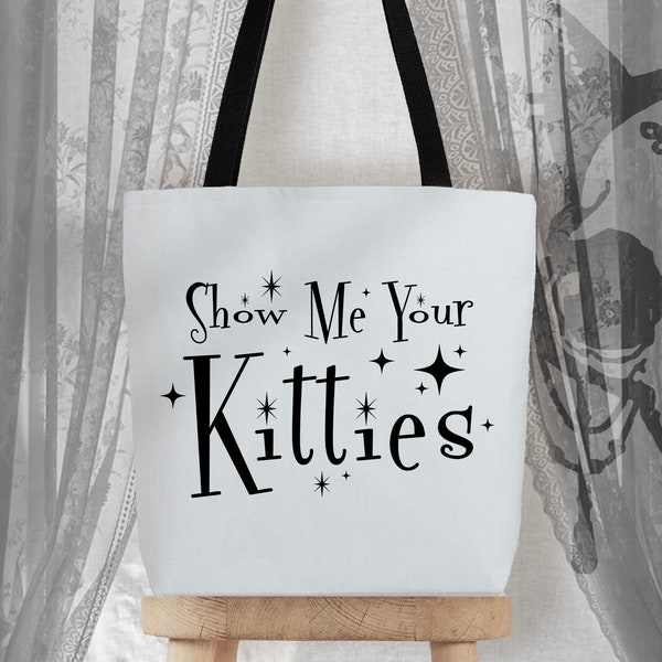 Carlations Collaboration Show Me Your Kitties White/Black Tote Bag