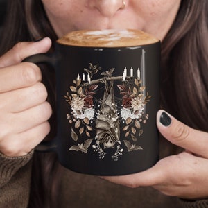 Bat Mug Witchy Mug Goth Mug Cute Bat Mug Witchy Stuff Aesthetic Mug Witchy Decor Dark Cottagecore Mug Romantic Goth Cute Bat Goth Kitchen