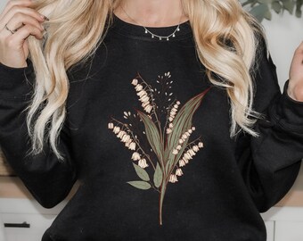 May Birth Flower Lily of the Valley Birth Month Flower Birth Flower Shirt Birth Flower Gift Cottagecore Sweater Wildflower Shirt Naturecore