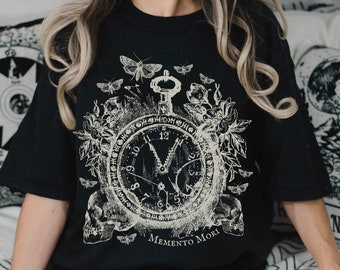 Memento Mori Comfort Color Shirt Moth T Shirt Insect Shirt Gothic Moth Shirt Deaths Head Moth Poet Shirt Dark Cottagecore Book Club Shirt