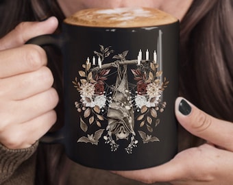 Bat Mug Witchy Mug Goth Mug Cute Bat Mug Witchy Stuff Aesthetic Mug Witchy Decor Dark Cottagecore Mug Romantic Goth Cute Bat Goth Kitchen