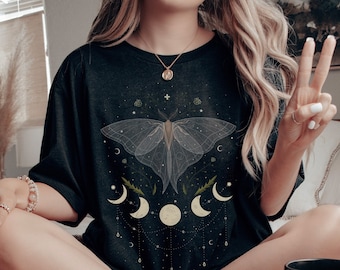Luna Moth Goblincore Shirt Celestial Moth Insect Shirt Moth T Shirt Witchy Clothing Grunge Fairycore Goblincore Clothing Dark Cottagecore