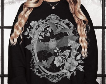 Bat Shirt Fairy Grunge Vampire Bat Whimsigoth Clothing Fairycore Top Witchy Stuff Alt Clothes Vulture Culture Dark Coquette Bat Sweatshirt