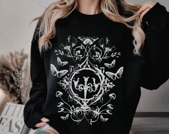 Luna Moth Fairy Grunge Whimsigoth Clothing Dark Coquette Moth Hoodie Whimsigoth Shirt Moth Shirt Butterfly Sweatshirt Hermetic Witchy Stuff