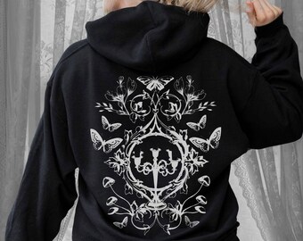 Luna Moth Fairy Grunge Whimsigoth Clothing Dark Coquette Moth Hoodie Whimsigoth Shirt Moth Shirt Butterfly Sweatshirt Hermetic Witchy Stuff