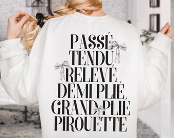 Ballet Sweatshirt Dark Coquette Top Soft Girl Aesthetic Clothes Hyper Feminine Coquette Clothes Balletcore Preppy Stuff Coquette Sweatshirt